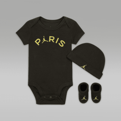 Jordan Paris Saint Germain Baby 0 9M 3 Piece Bodysuit Box Set. Nike IE